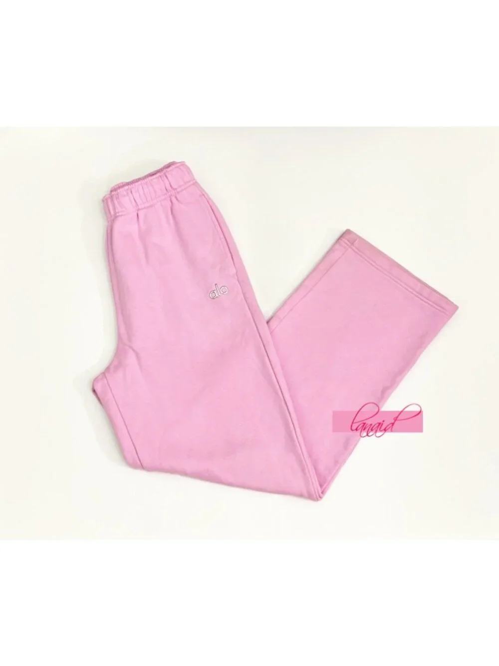 Alo Accolade Straight Leg Sweatpants Candy Heart Pink High-Rise Waist Joggers S